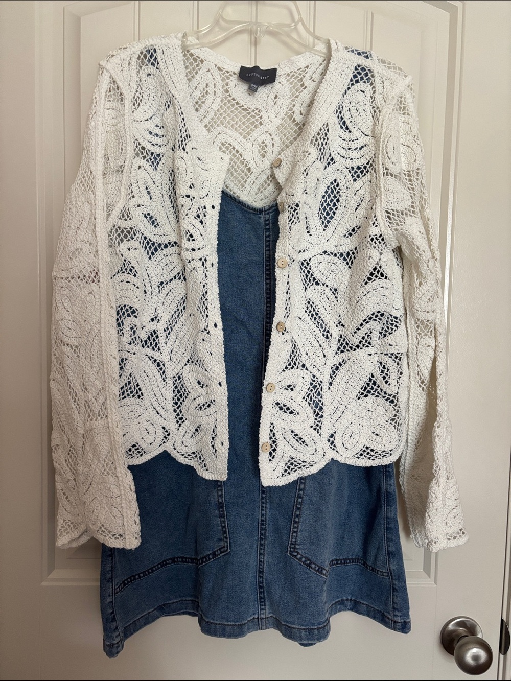 Hudson Gray White Crochet Cardigan - Picture 6 of 9